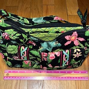 Vera Bradley 9.5 x 4 inches on the bottom.